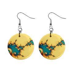 Fractal Art Fractals Digital Art Mini Button Earrings by Uceng