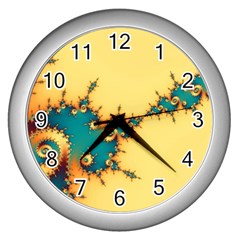 Fractal Art Fractals Digital Art Wall Clock (silver) by Uceng