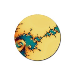 Fractal Art Fractals Digital Art Rubber Coaster (round) by Uceng