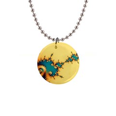 Fractal Art Fractals Digital Art 1  Button Necklace by Uceng