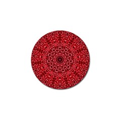 Red Wallpaper Mandala Pattern Art Golf Ball Marker by Uceng