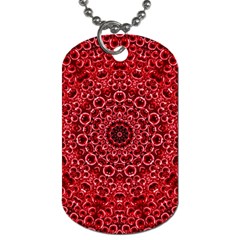 Red Wallpaper Mandala Pattern Art Dog Tag (two Sides) by Uceng