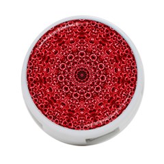 Red Wallpaper Mandala Pattern Art 4-port Usb Hub (one Side) by Uceng