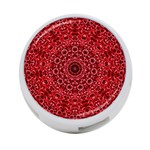 Red Wallpaper Mandala Pattern Art 4-Port USB Hub (Two Sides) Front