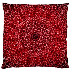 Red Wallpaper Mandala Pattern Art Large Premium Plush Fleece Cushion Case (two Sides) by Uceng