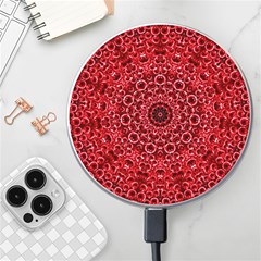 Red Wallpaper Mandala Pattern Art Wireless Fast Charger(white) by Uceng