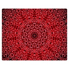 Red Wallpaper Mandala Pattern Art One Side Premium Plush Fleece Blanket (medium)