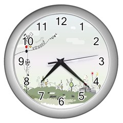 Abstract Wall Clock (silver) by artworkshop