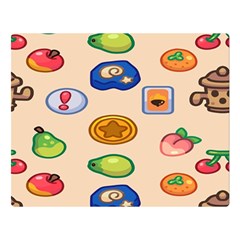 Acnh Wallpaper One Side Premium Plush Fleece Blanket (large)