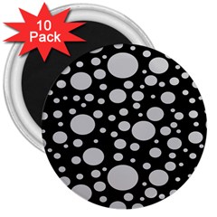 Black Circle Pattern 3  Magnets (10 Pack)  by artworkshop