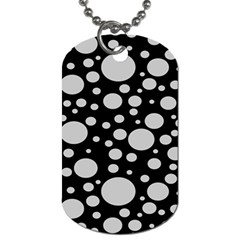 Black Circle Pattern Dog Tag (one Side) by artworkshop