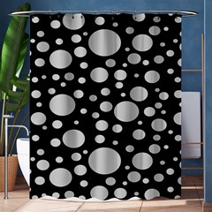 Black Circle Pattern Shower Curtain 60  X 72  (medium)  by artworkshop