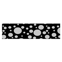 Black Circle Pattern Oblong Satin Scarf (16  X 60 ) by artworkshop