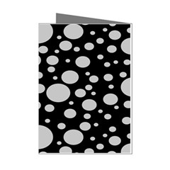 Black Circle Pattern Mini Greeting Cards (pkg Of 8) by artworkshop