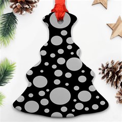 Black Circle Pattern Christmas Tree Ornament (two Sides) by artworkshop