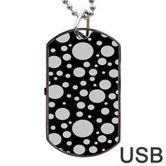 Black Circle Pattern Dog Tag Usb Flash (one Side) by artworkshop