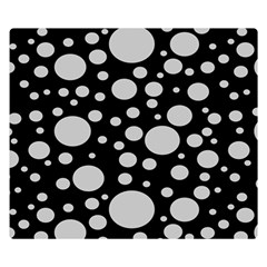 Black Circle Pattern Premium Plush Fleece Blanket (small) by artworkshop