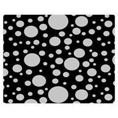 Black Circle Pattern One Side Premium Plush Fleece Blanket (medium) by artworkshop