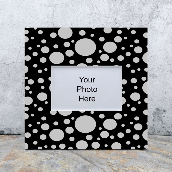 Black Circle Pattern White Box Photo Frame 4  x 6 