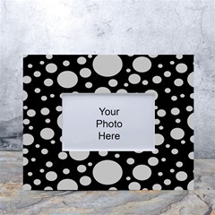 Black Circle Pattern White Tabletop Photo Frame 4 x6  by artworkshop