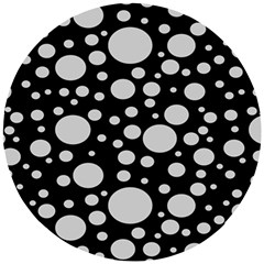 Black Circle Pattern Wooden Puzzle Round by artworkshop