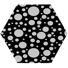 Black Circle Pattern Wooden Puzzle Hexagon