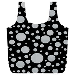 Black Circle Pattern Full Print Recycle Bag (xxl) by artworkshop