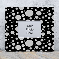 Black Circle Pattern White Wall Photo Frame 5  X 7  by artworkshop