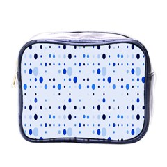 Blue Circle Pattern Mini Toiletries Bag (one Side) by artworkshop