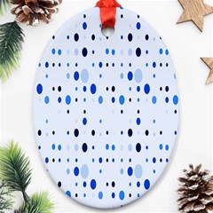 Blue Circle Pattern Oval Ornament (two Sides) by artworkshop