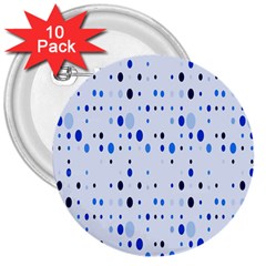 Blue Circle Pattern 3  Buttons (10 Pack)  by artworkshop