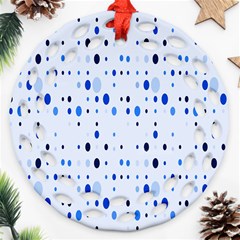 Blue Circle Pattern Ornament (round Filigree) by artworkshop