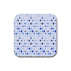 Blue Circle Pattern Rubber Coaster (square) by artworkshop