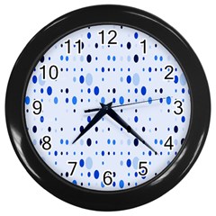 Blue Circle Pattern Wall Clock (black) by artworkshop