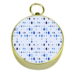 Blue Circle Pattern Gold Compasses by artworkshop