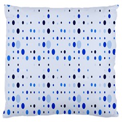 Blue Circle Pattern Large Premium Plush Fleece Cushion Case (two Sides) by artworkshop