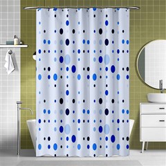 Blue Circle Pattern Shower Curtain 48  X 72  (small)  by artworkshop