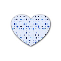 Blue Circle Pattern Rubber Coaster (heart) by artworkshop