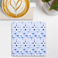 Blue Circle Pattern Uv Print Square Tile Coaster  by artworkshop