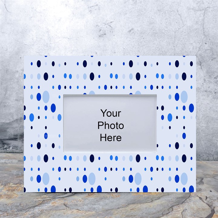 Blue Circle Pattern White Tabletop Photo Frame 4 x6 