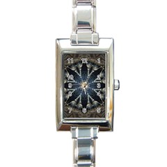 Mandala Ornament Background Rectangle Italian Charm Watch by Uceng