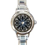 Mandala Ornament Background Round Italian Charm Watch Front