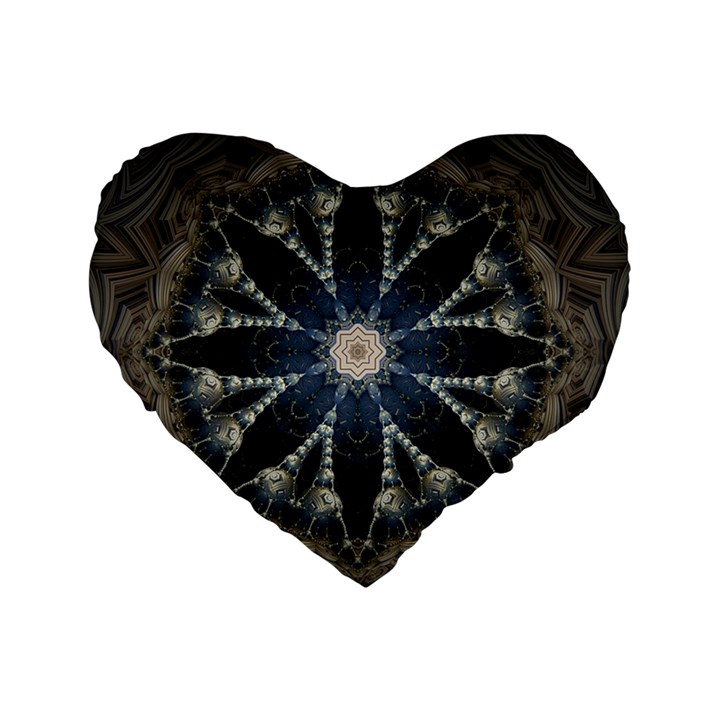 Mandala Ornament Background Standard 16  Premium Flano Heart Shape Cushions