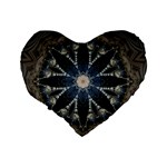 Mandala Ornament Background Standard 16  Premium Flano Heart Shape Cushions Back