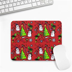 Santa Snowman Gift Holiday Small Mousepad by Uceng