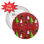 Santa Snowman Gift Holiday 2.25  Buttons (100 pack)  Front