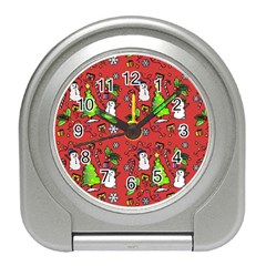 Santa Snowman Gift Holiday Travel Alarm Clock by Uceng