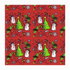 Santa Snowman Gift Holiday Medium Glasses Cloth (2 Sides) by Uceng