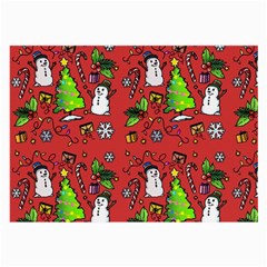 Santa Snowman Gift Holiday Large Glasses Cloth (2 Sides)