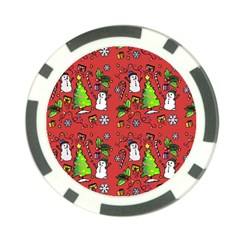 Santa Snowman Gift Holiday Poker Chip Card Guard by Uceng